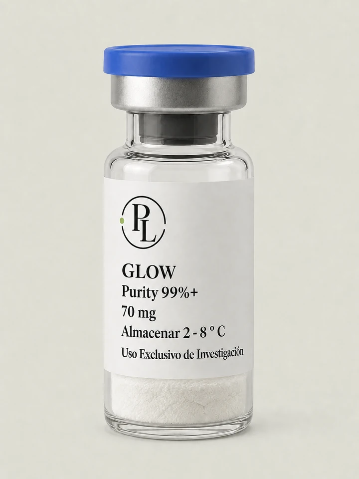 GLOW 70 mg, vial de investigación