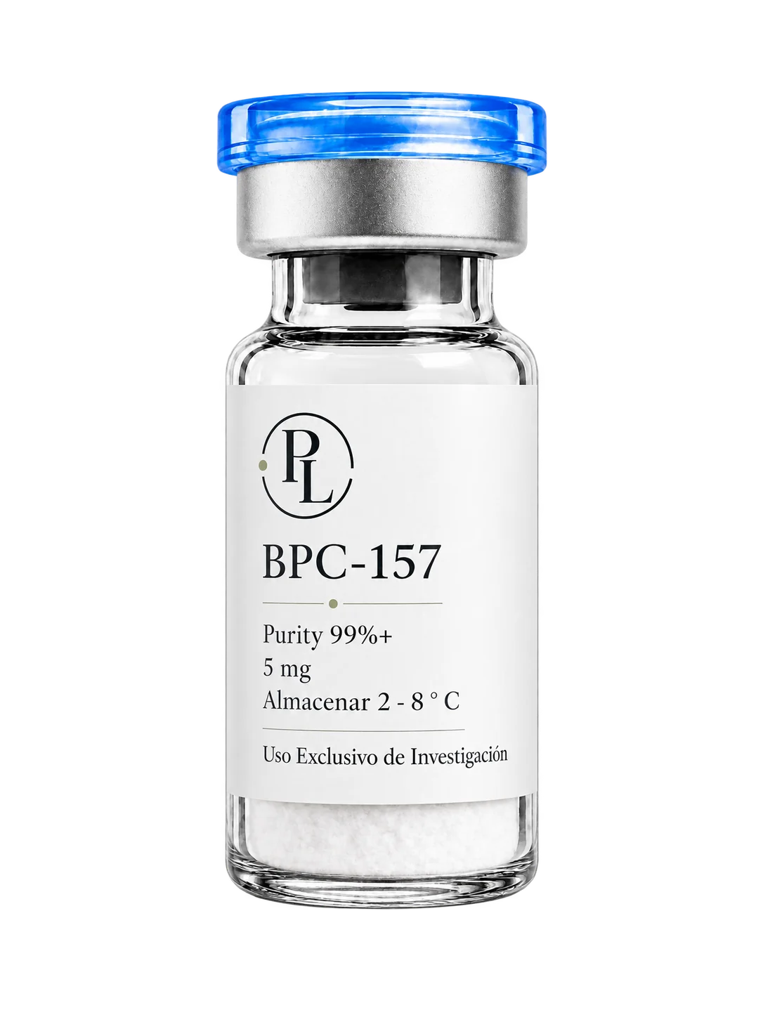 Vial de BPC-157 5 mg y 10 mg para investigación